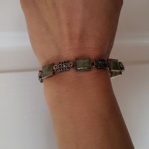 Beautiful Jade and marcasite bracelet